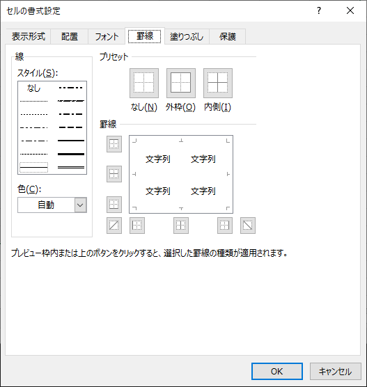 書式設定とリボン操作のキーボード制御法