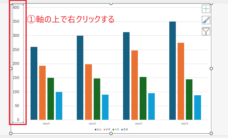 軸の書式設定から間隔を変更する実践手順