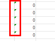 Excelのエラーの緑のマークを消す方法は？