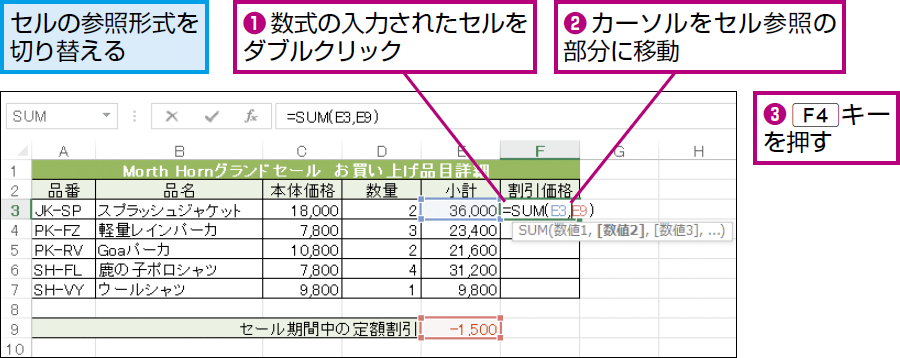 相対参照と絶対参照の切り替え方は？