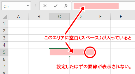 エクセルでグリッド線が一部表示されないのはなぜですか？