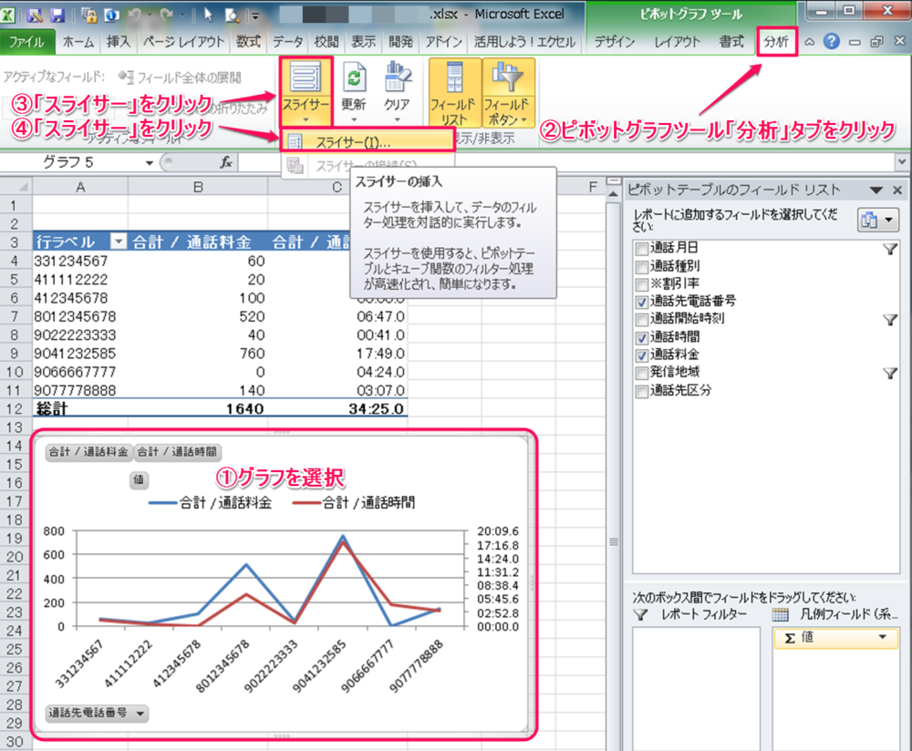 フィルターとスライサーの違いは何ですか？