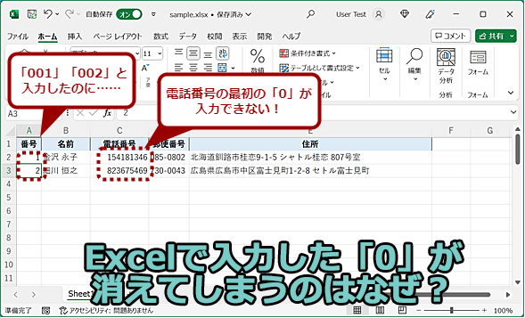 Excelにおける先頭ゼロ消失問題の根本原因