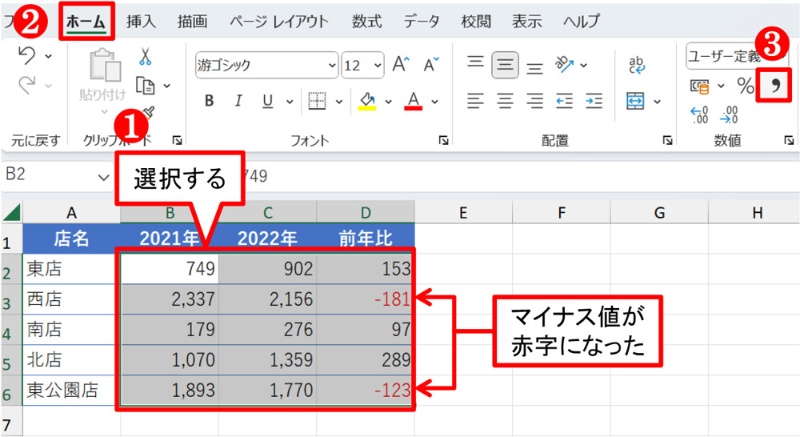 Excelで負の数値が赤くならない原因とその解決策